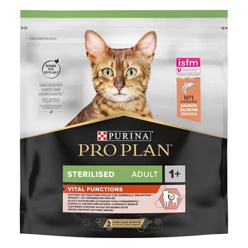Корм сухой Purina Pro Plan Sterilised Adult 1+ Vital Functions для стерилизованных котов с лососем 400 г (7613036544832)