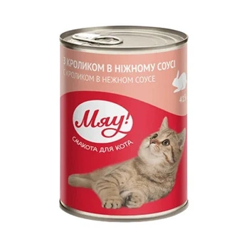 Корм влажный для кошек Мяу с кроликом в нежном соусе 415 г (4820083902659)