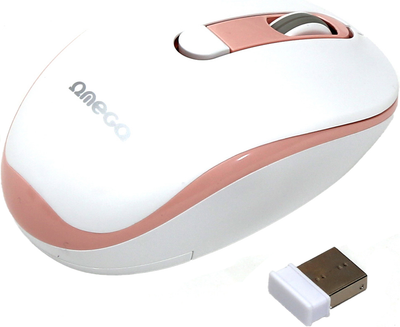 Mysz Omega OM-220 Wireless White/Pink (OM220WP)