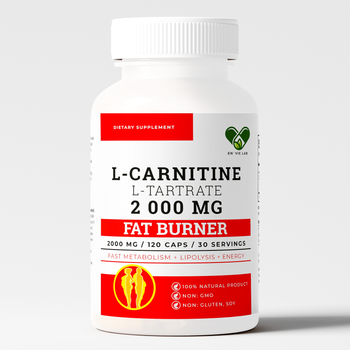 Л карнітин (l carnitine) тартрат 2000 мг. Envie Lab для жінок та чоловіків для схуднення 120 капсул