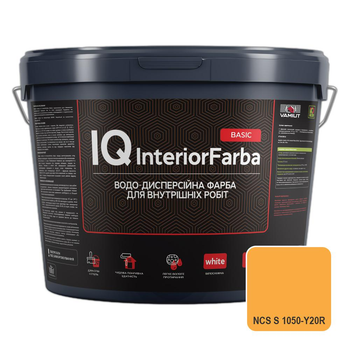 Інтер’єрна фарба VAMIUT IQ InteriorFarba BASIC, NCS S 1050-Y20R, 10 л.