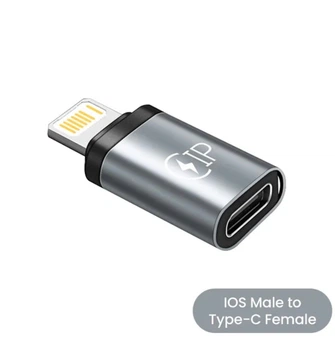 Переходник адаптер для iOS iPhone iPad c USB-C(Type-C) на Lightning для зарядки iPhone Серый