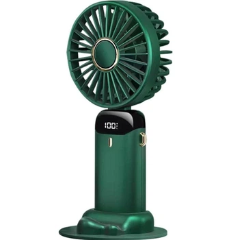 Вентилятор портативный ручной мини на аккумуляторе + USB Mini Fan TP-01 на присоске Зеленый