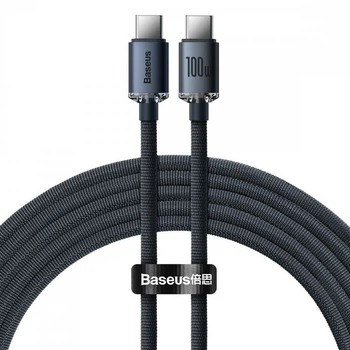 Кабель Baseus Crystal Shine Series Type-C to Type-C 100 Вт 2м black (CAJY000701)