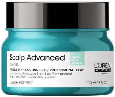 Maska do włosów L’Oreal Professionnel Paris Scalp Advanced 2 w 1 oczyszczająca z glinką 250 ml (3474637090524)