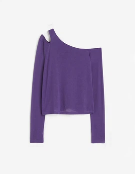 Лонгслів H&M Ж1116070 (12073778) колір фіолетовий L