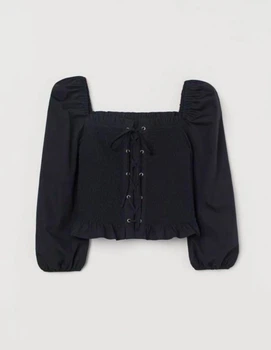 Блуза H&M Ж1115979 (09738683) колір чорний (Ж1115979 - 208497)