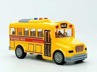Школьный автобус "Shool Bus" свет, звук, (19 см) желтый JS168