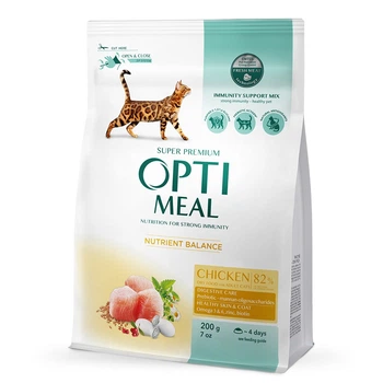 Сухой корм для котов OptiMeal Adult с курицей 200 г B1890101