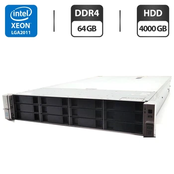 Сервер HP ProLiant DL380 Gen9 (4 LFF) 2U Rack / 2x Intel Xeon E5-2680 v4 (14 (28) ядра по 2.4 - 3.3 GHz) / 64 GB DDR4 / 4000 GB HDD (SAS) / RAID HP Smart Array P440ar / 2x 500W б/у