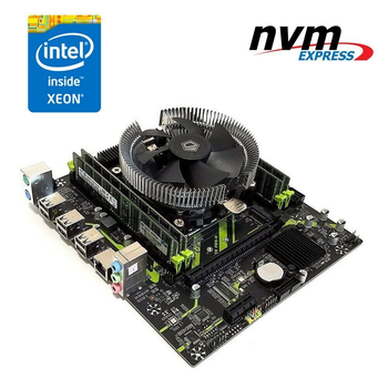Комплект: Материнская плата Machinist X99 PR9-H (Unlock Turbo Boost) / LGA2011-3 / Intel Xeon E5-2630 v3 (8 (16) ядер по 2.4 - 3.2 GHz)/ 16 GB DDR4 / 256 GB SSD M.2 + Кулер ID-Cooling DK-01 б/у