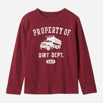 Дитячий лонгслів для хлопчика GAP 974160292 86 см Бордовий (1159836091)