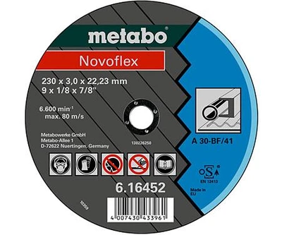 Круг відрізний МЕТАБО по металу,230*3,0 х22 сталь Novoflex 616452000