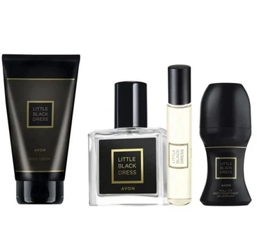 Парфюмерный набор Avon Little Black Dress для Нее 4-в-1 Парфюмированная вода 30 мл + Парфюмированный лосьон для тела 125 мл + Мини-спрей 10 мл + Дезодорант-антиперспирант с шариковым аппликатором 50 мл