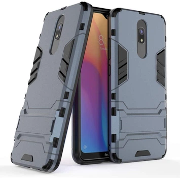 Чехол Iron для Xiaomi Redmi 8A бампер противоударный с подставкой Dark-Blue