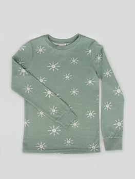 Лонгслив для сна H&M 134 140см светло зеленый принт 1712683639