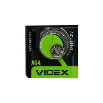 Батарейка лужна для годинника Videx AG4 SR626SW 177 LR66 377 LR626 1 шт (74)
