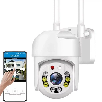 Вулична водонепроникна Wifi камера відеоспостереження 3MP V3 Поворотна IP камера з датчиком руху нічним баченням та віддаленим доступом легка у встановленні