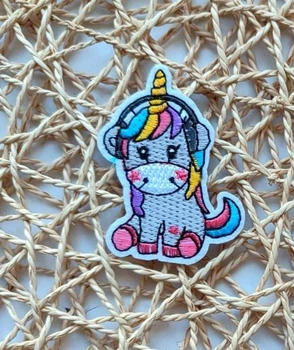 Термонаклейка Единорожка нашивка на одежду текстиль термоаппликация