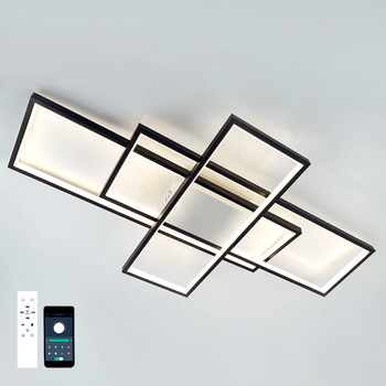 Смарт люстра Esllse SVEN 110W 3S SMART LED бело-черная BLACK/WHITE 5500Лм 900x500x80мм светодиодная с пультом