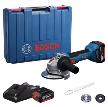 Аккумуляторная угловая шлифмашина Bosch GWS 18V-8 (18 В, 125 мм, 2х4 А*ч) болгарка шлифмашинка УШМ с АКБ и ЗУ(26221)