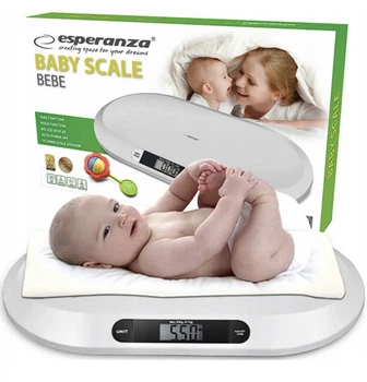 Дитячі ваги Esperanza Bebe EBS019 з ростоміром до 20 кг електронні з функцією стабілізації маси тіла та LCD дисплеєм