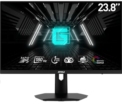 Монітор 23.8" MSI G244F E2 (IPS, 1 мс, 1920x1080 180Hz, DP/HDMI, AdaptiveSync)