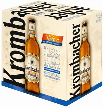 Упаковка пива Krombacher пшеничне світле безалкогольне 0.5% 0.5 л x 12 шт (4008287915853_4008287915860)