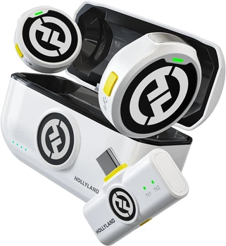 Петличный микрофон (2 шт.) Hollyland Lark M2 Duo with USB Type-C Plug white для iPhone/ Android, (с зарядным кейсом), профессиональный (52004)