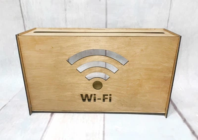 Настенная полка Arty Craft для роутера "Wi-Fi" 35х25х15 см Дуб