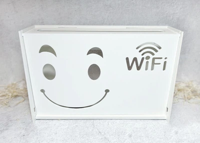 Закрытая коробка для роутера Arty Craft на стену "Smile Wi-Fi" 30х20х8 см Белая