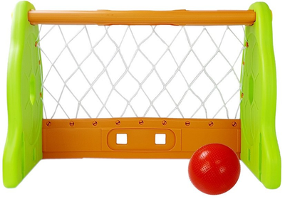 Bramka piłkarska dla dzieci LEAN Toys z piłką Zielono-Pomarańczowa (5903802455069)