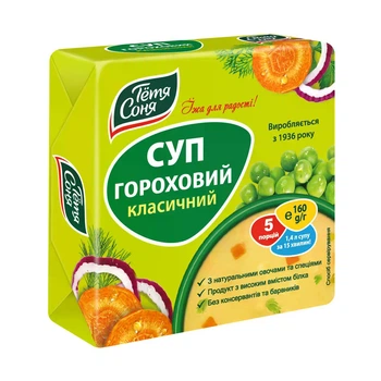 Суп Тьотя Соня класичний гороховий брикет 160 г