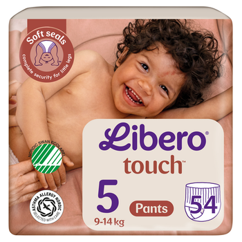Подгузники-трусики Libero Touch Pants 9-14 кг Размер 5 27 шт х 2 пачки (7322542543931)