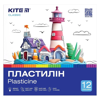 Пластилін восковий Kite Classic K-1086 12 кольорів Різнокольоровий shop (4063276208415)