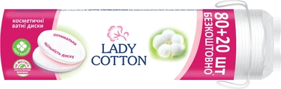 Диски ватні косметичнi Lady Cotton 41103030 80+20 шт. (4744246013016A) shop (4744246013016)