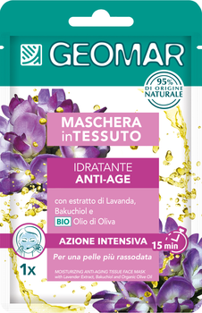 Омолаживающая маска для лица интенсивного действия Geomar Face Mask Hydrating Anti-aging с бакучиолом и экстрактом лаванды 22 мл (8003510029556)