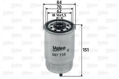 Фільтр палива Valeo 587735 KIA Carens, Rio, Magentis, Optima; Hyundai I30, IX20, I40, Santa Fe, H-1, Getz, IX55, Sonata, Accent, Matrix, IX35 3192226910, 31922A9000, 319222B900