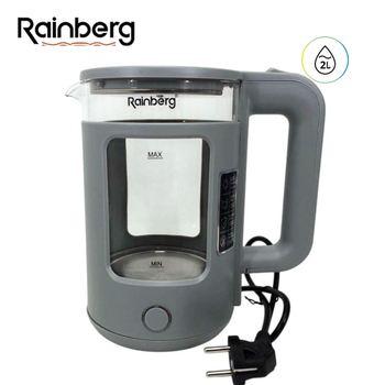 Електрочайник Rainberg RB-2220 gray скляний дисковий 2L 2200W
