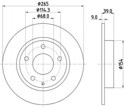 Тормозной диск HELLA 8DD355120461 Mazda 3 B45G26251B, B45G26251A, BJS726251A