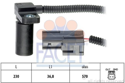 Датчик оборотов коленвала Skoda Fabia 1.4 16v (99-08) (9.0233) FACET FACET 9.0233 Skoda Fabia; Volkswagen Polo; Seat Ibiza, Cordoba 001927321A