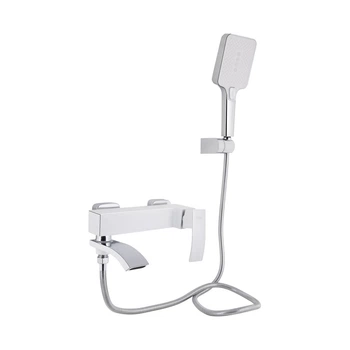 Смеситель для ванны Qtap Swan Cascada с поворотным изливом (c душевым гарнитуром) QTSWA260CRW45569