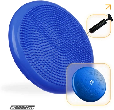 Балансировочная массажная подушка EasyFit EF-1840E-BL диск сенсомоторный для йоги и медитации с насосом Синий (56002662)