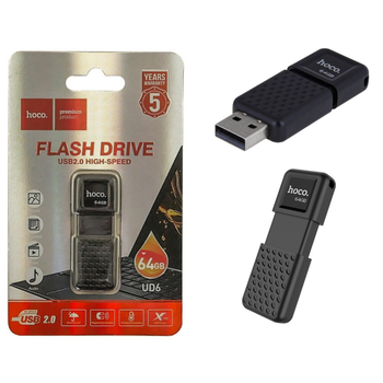 USB флеш-накопичувач Hoco UD6 64GB Intelligent U disk швидка передача даних USB 2.0 матово-чорний