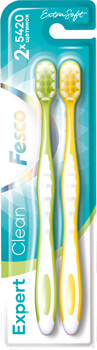 Набор зубных щеток Fesco Expert Clean Soft Мягкая желтая и салатовая 2 шт (4820204702328)