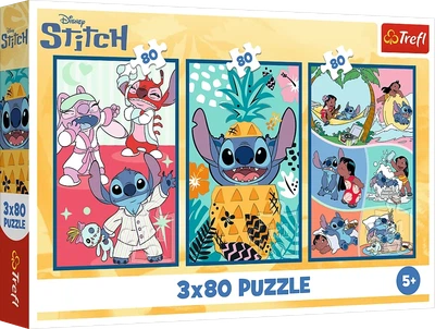 Пазлы Trefl Lilo & Stitch Мир Стича 3х80 элементов (5900511348859)
