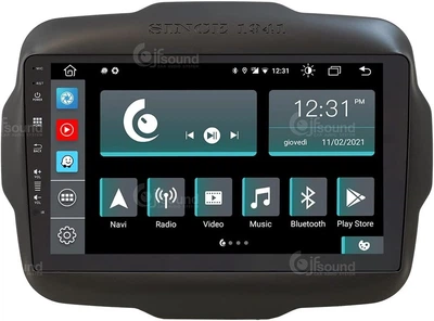 Автомагнітола JFsound JF-039JRA-XDAB для Jeep Renegade/Fiat 500x / 9" / Сенсорна / 2/16Гб / Android 10 / Wi-Fi / GPS / Bluetooth / USB / DAB+ / 2DIN Б/В