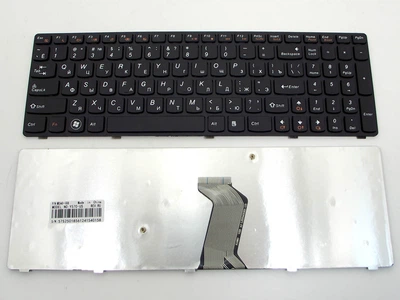 Клавіатура для LENOVO IdeaPad Y570, Y770 (RU Black, Чорна рамка) (64090)
