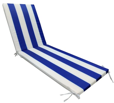 Матрац для шезлонга eGarden ODESA 195x58x4 см оксфорд 110г/м2 біло-синій