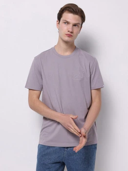 Футболка бавовняна довга чоловіча Colin's CL1074811LIL S Lilac з принтом (8684112752877)